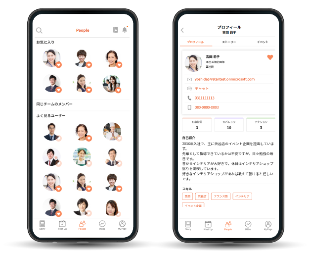 スタッフ同士の見える化画面